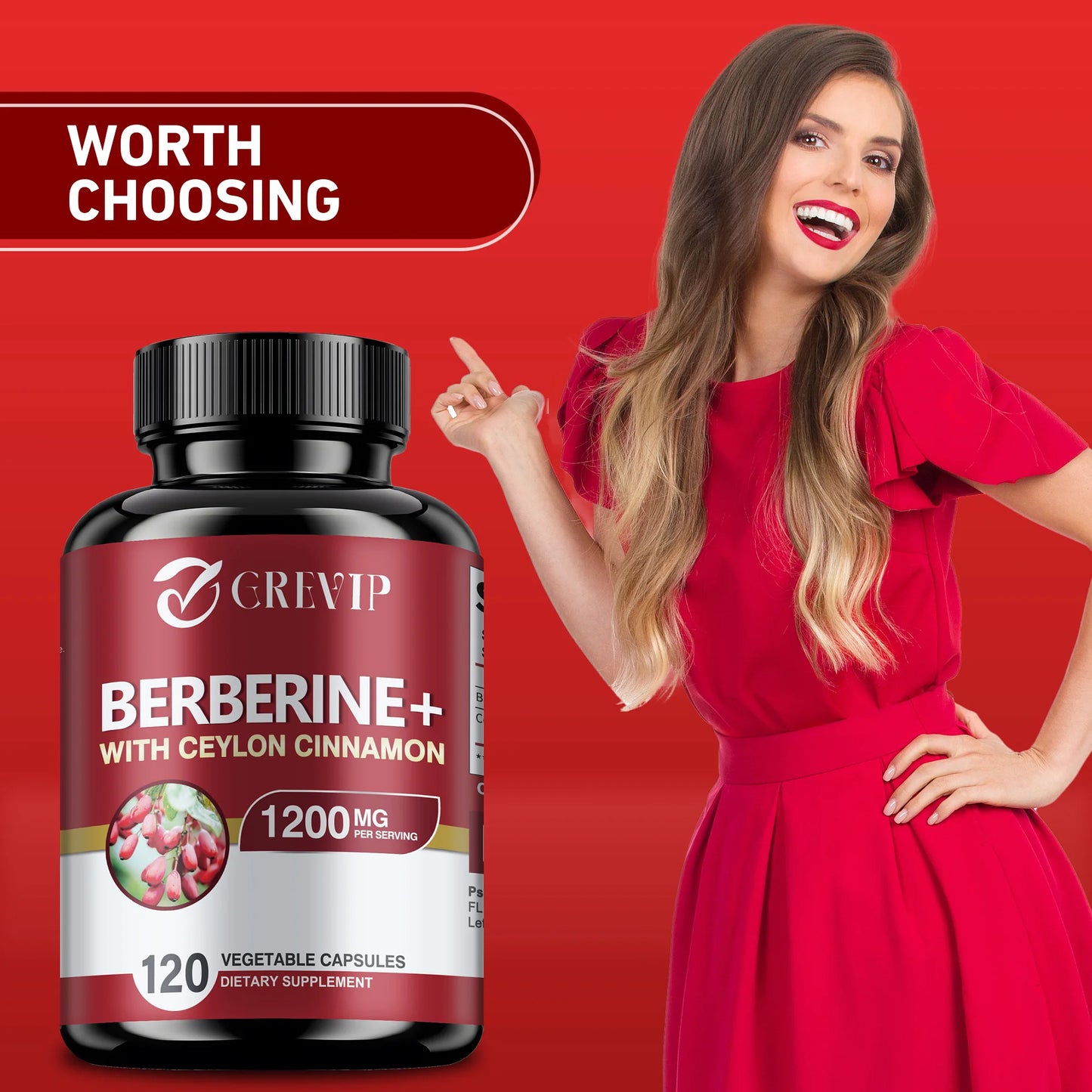 Patapata Berberine + Ceylon Cinnamon – Metabolism Support & Antioxidant Formula | 120 Vegan Capsules for Gut & Glucose Health