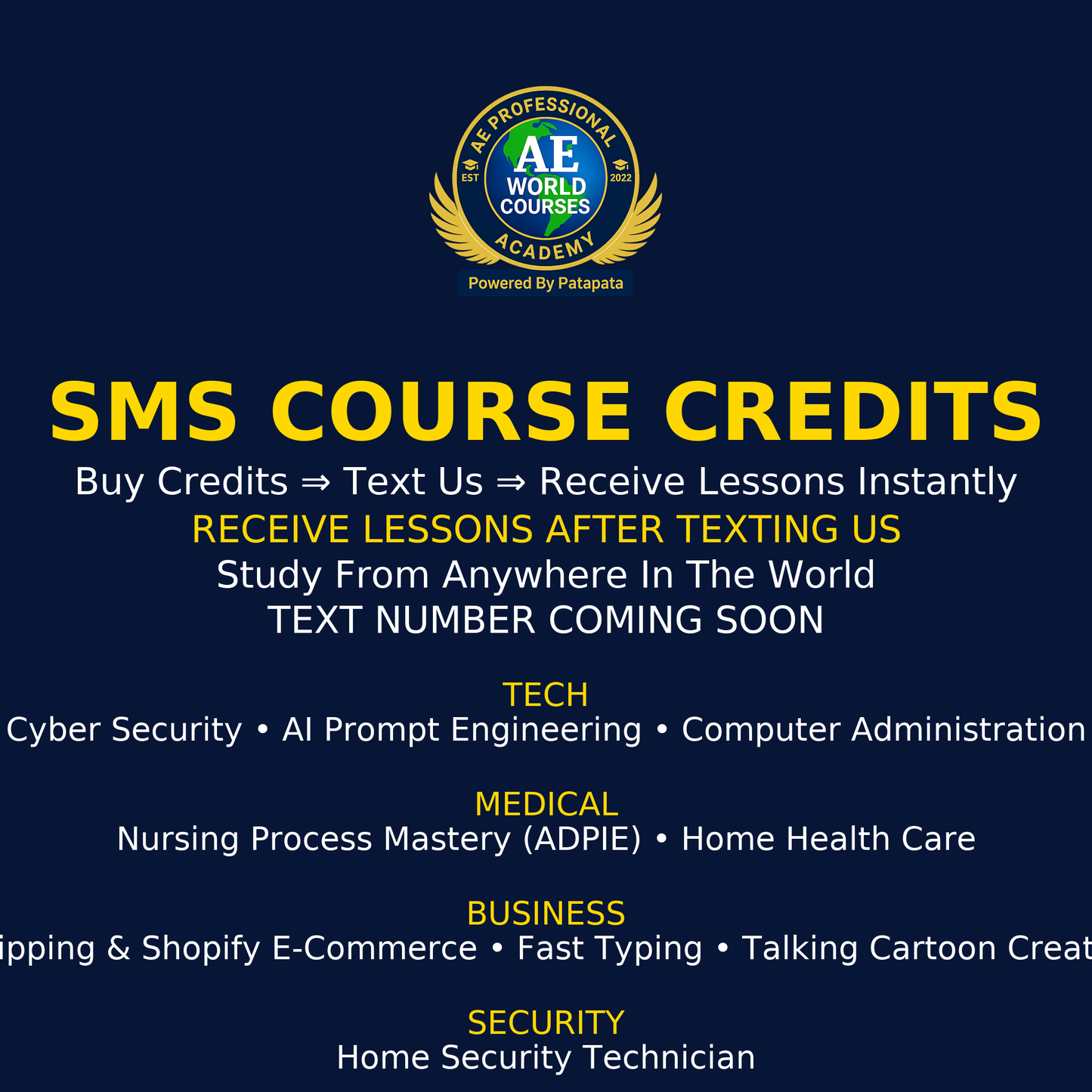 Patapata# SMS Course Credits