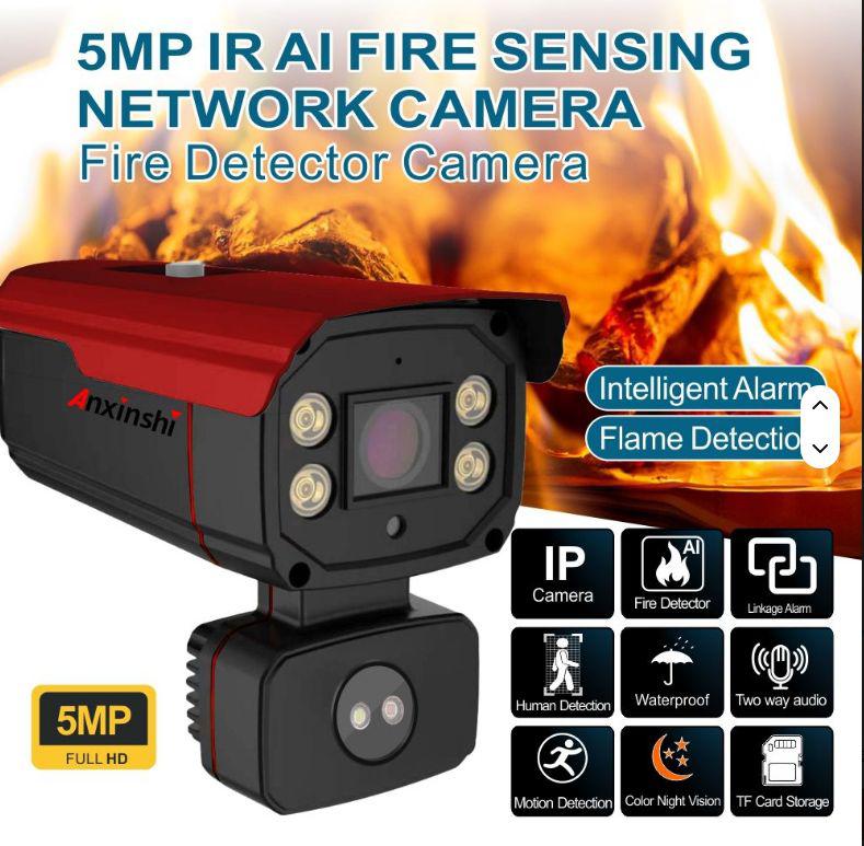 Patapata# 5MP IR AI Fire Sensing Network Camera – Smart Fire Detector & Security System