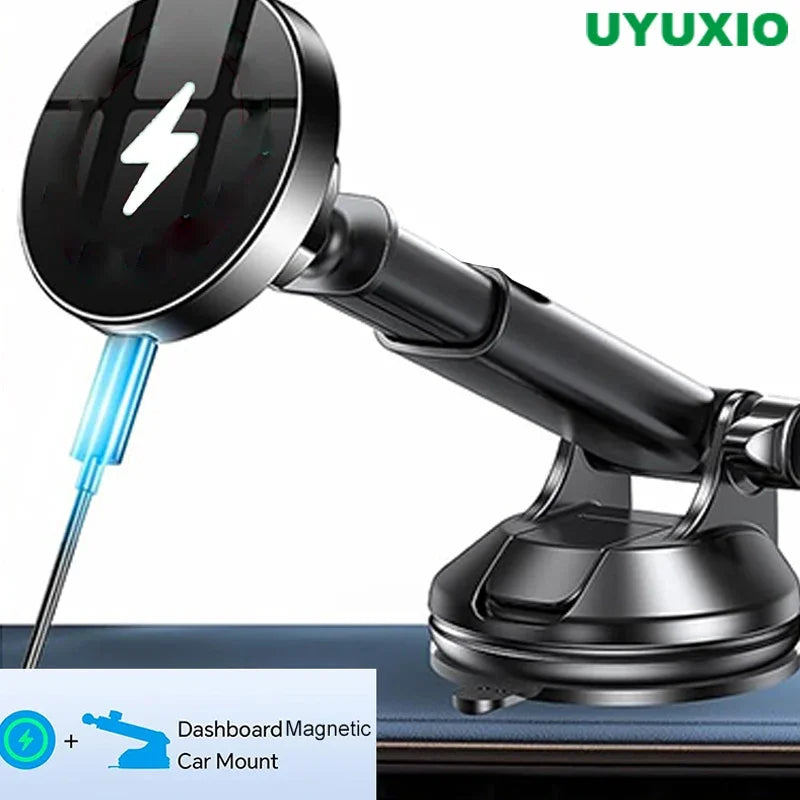 Patapata# ! UYUXIO Strong Magnetic Wireless Car Phone Charger Adapter 15W Dashboard Windshield Car Phone Holder for iPhone 16 15 14 Pro Max