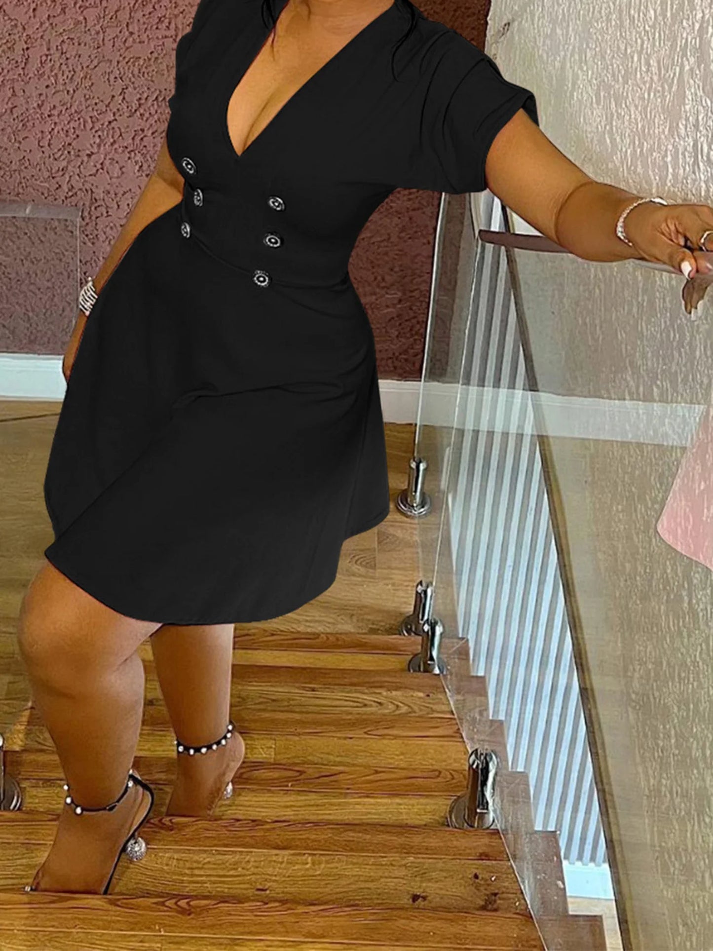 Patapata# ! Women Plus Size Dress Floral Print Ruffle Sleeve V-Neck Summer Casual A-line Dress with Belt Detail and Pockets