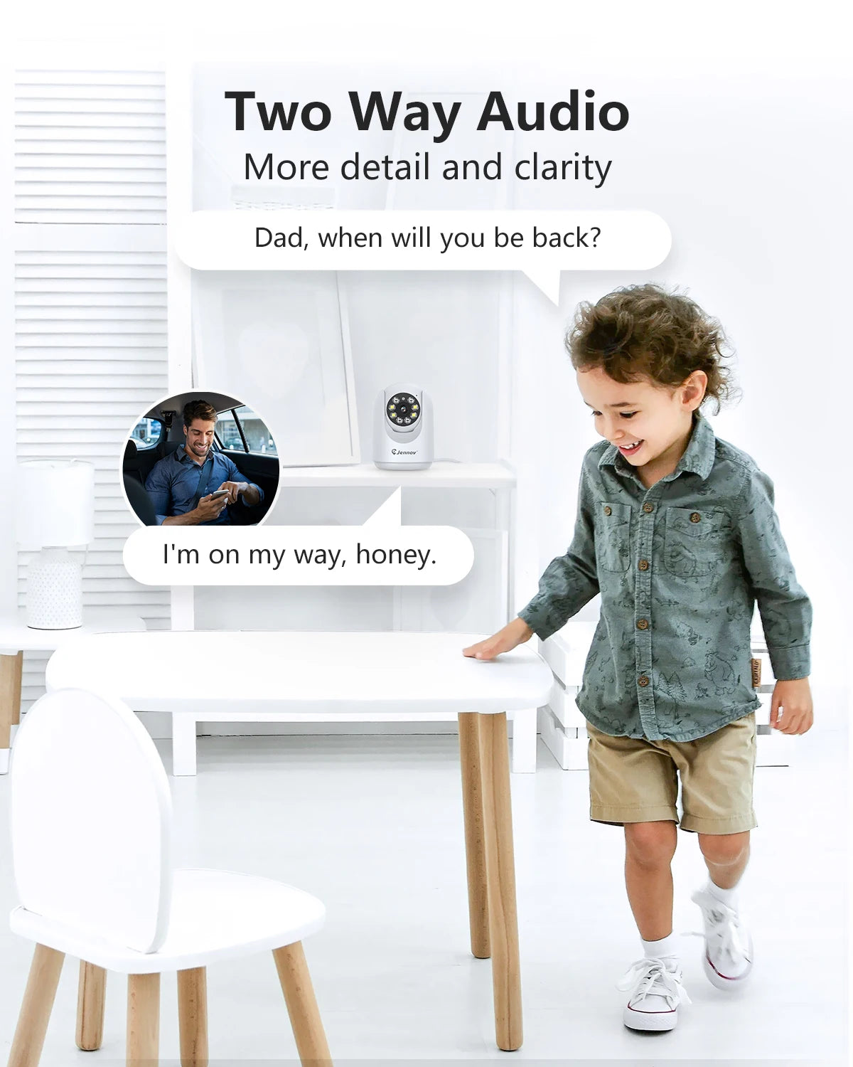 Patapata# ! Jennov 2Pcs 2K Pan/Tilt Indoor Home Security Cameras - 2.4 GHz Pet Dog Camera, WiFi Baby Camera Monitor,Auto Tracking