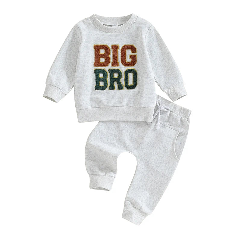 Patapata# ! Big Brother Little Brother Matching Outfit Toddler Baby Boy Long Sleeve Sweatshirt Pants Set Fall Clothes