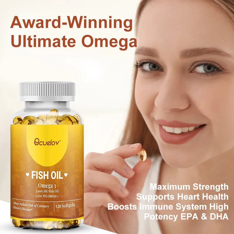 Patapata Omega-3 Fish Oil 3000mg – 120 Softgels for Heart, Brain & Joint Support