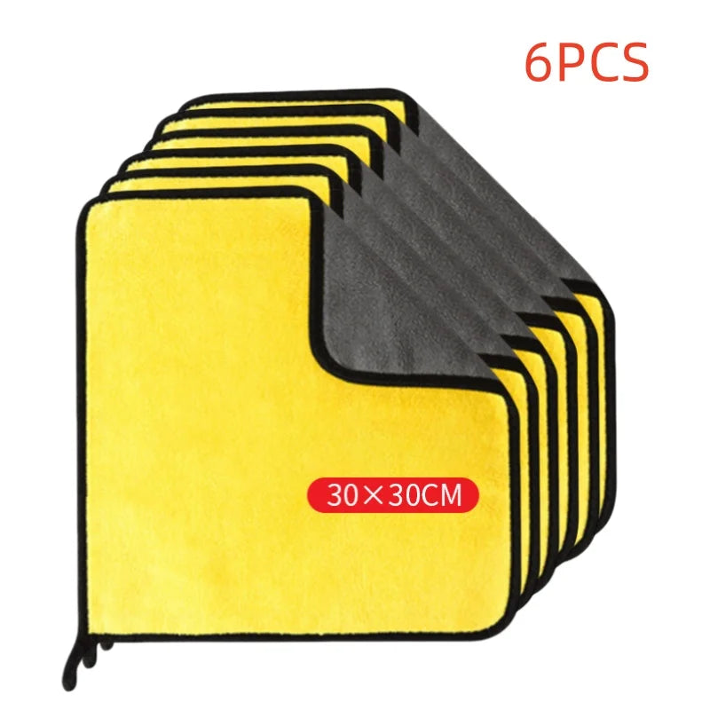 Patapata# ! 1/2/6PCS Car cleaning towels, car washing and drying cloths, microfiber towels, care face cloths, car beauty accessories