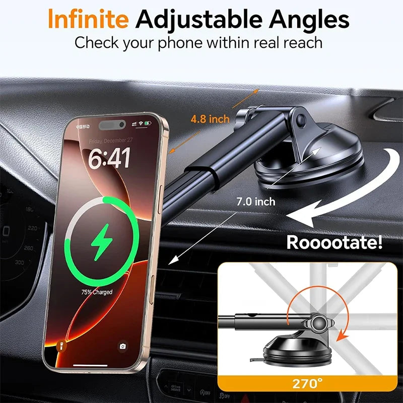 Patapata# ! UYUXIO Strong Magnetic Wireless Car Phone Charger Adapter 15W Dashboard Windshield Car Phone Holder for iPhone 16 15 14 Pro Max