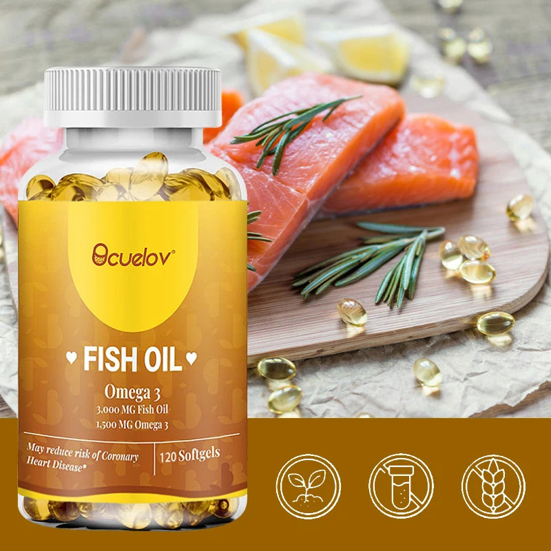 Patapata Omega-3 Fish Oil 3000mg – 120 Softgels for Heart, Brain & Joint Support