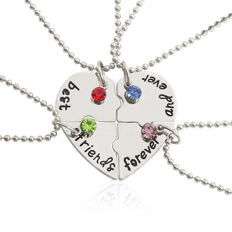 Patapata# ! Korean Fashionable Women Necklace Chain 3 Piece Set Best Friend Friendship Pendant Bff Matching Necklace Jewelry