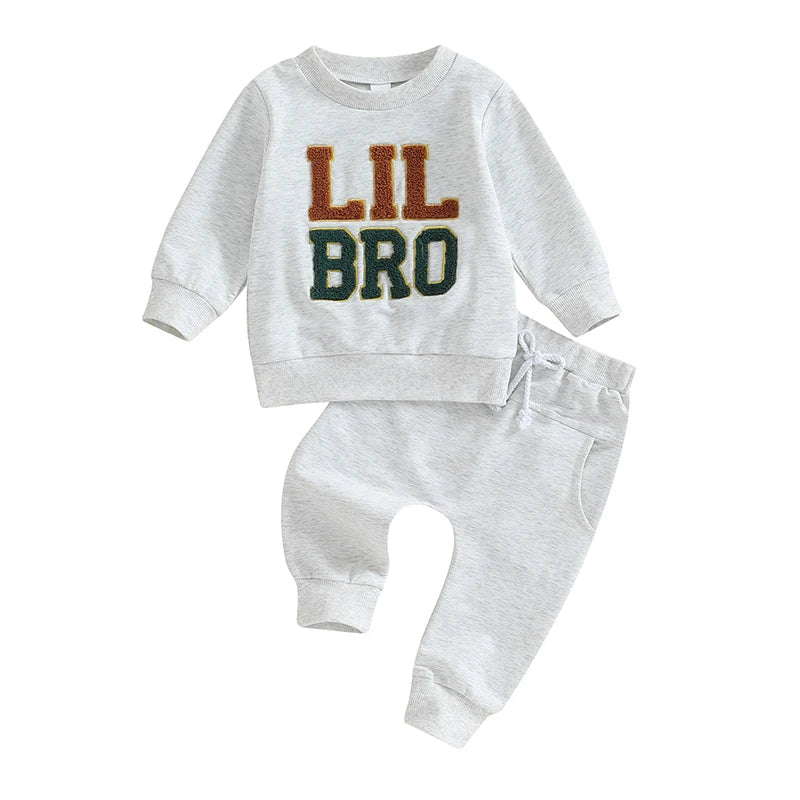 Patapata# ! Big Brother Little Brother Matching Outfit Toddler Baby Boy Long Sleeve Sweatshirt Pants Set Fall Clothes