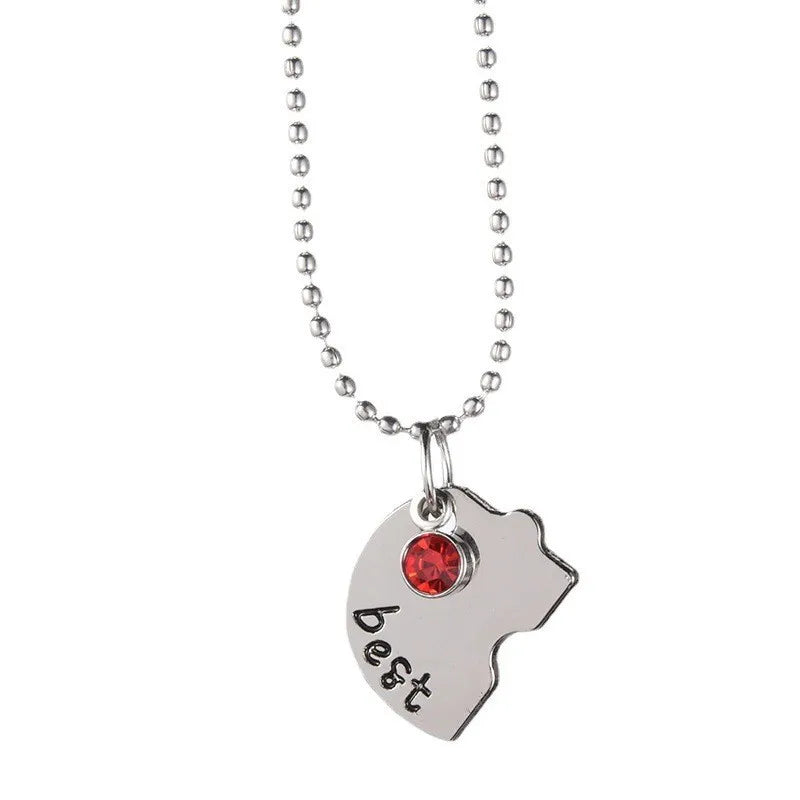 Patapata# ! Korean Fashionable Women Necklace Chain 3 Piece Set Best Friend Friendship Pendant Bff Matching Necklace Jewelry