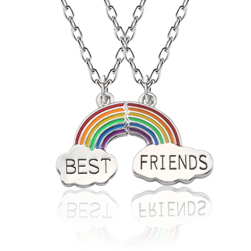 Patapata# ! Korean Fashionable Women Necklace Chain 3 Piece Set Best Friend Friendship Pendant Bff Matching Necklace Jewelry