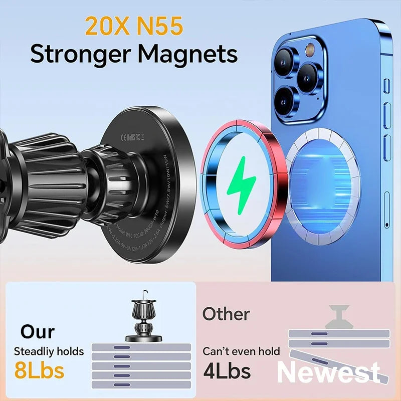 Patapata# ! UYUXIO Strong Magnetic Wireless Car Phone Charger Adapter 15W Dashboard Windshield Car Phone Holder for iPhone 16 15 14 Pro Max