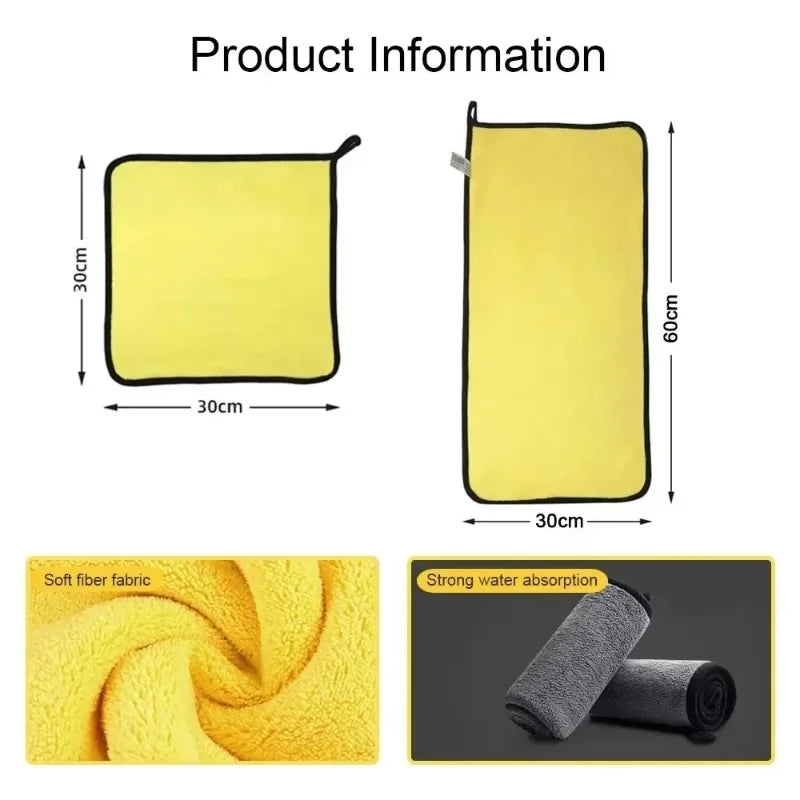 Patapata# ! 1/2/6PCS Car cleaning towels, car washing and drying cloths, microfiber towels, care face cloths, car beauty accessories
