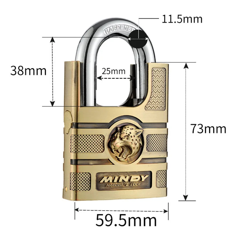 Patapata# ! High Quality Padlock with Key, Classic Style Solid Dormitory Door Lock, Anti-theft Warehouse Iron Big Door Cabinet Outdoor Locks