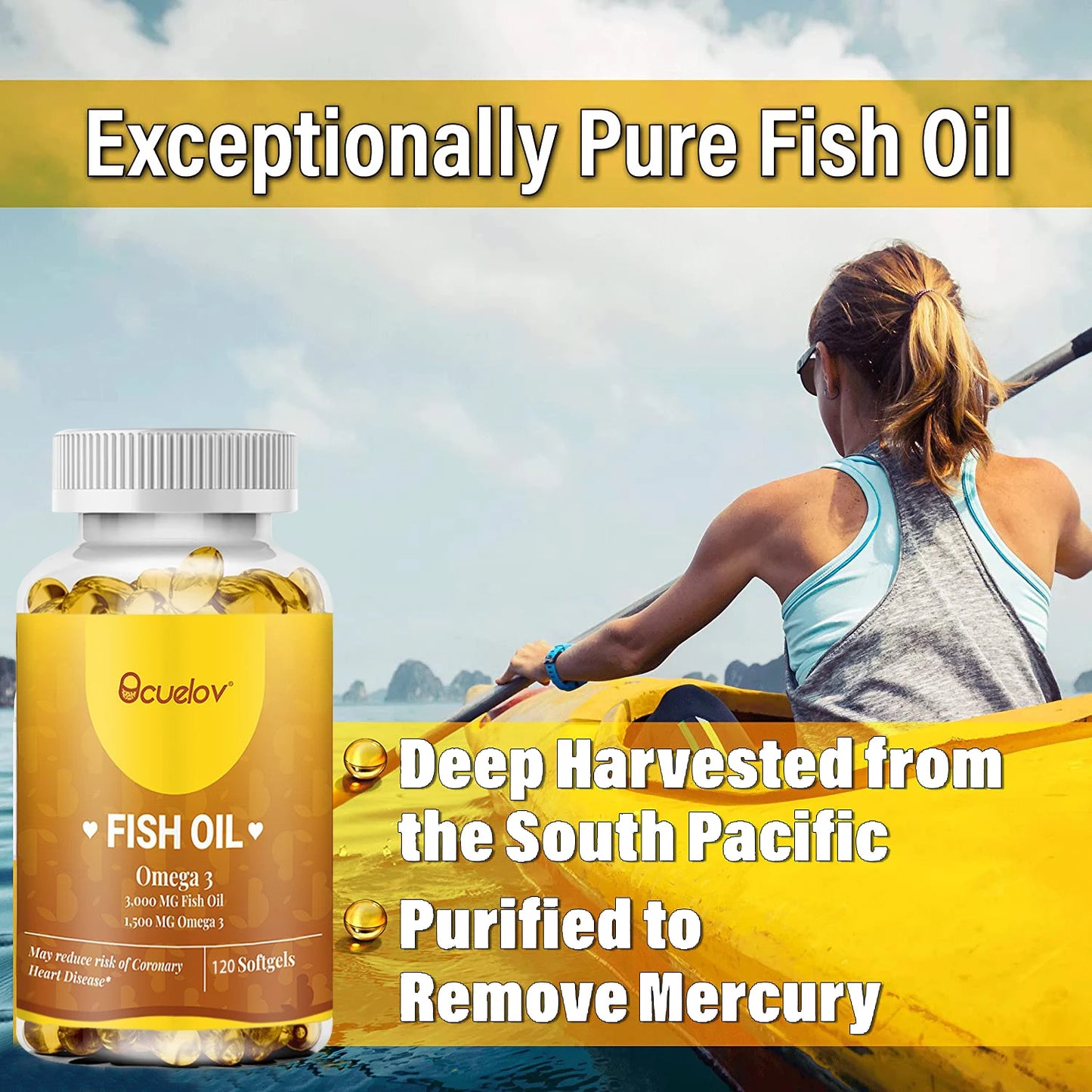 Patapata Omega-3 Fish Oil 3000mg – 120 Softgels for Heart, Brain & Joint Support