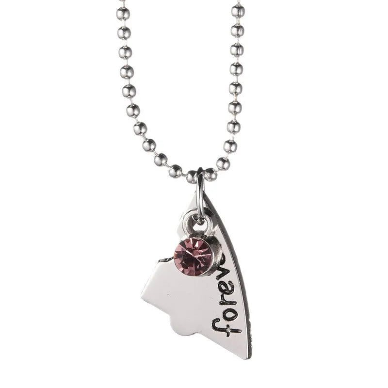 Patapata# ! Korean Fashionable Women Necklace Chain 3 Piece Set Best Friend Friendship Pendant Bff Matching Necklace Jewelry