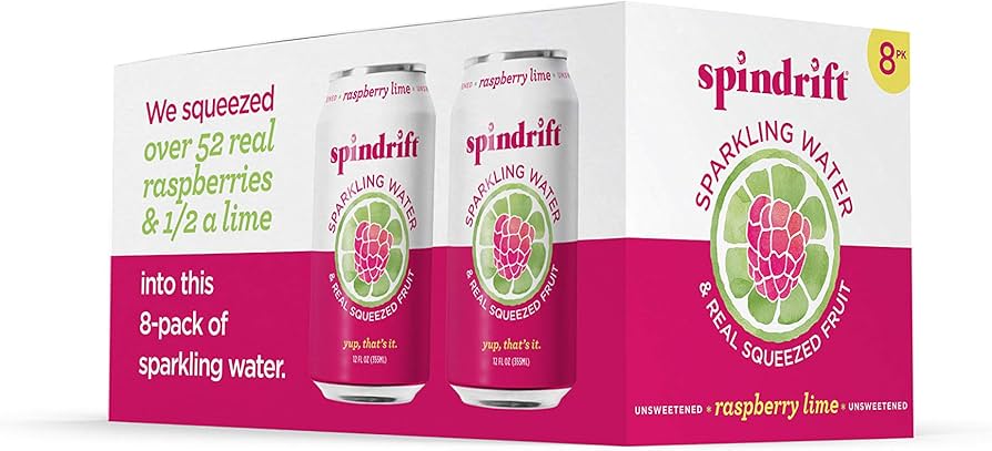 Patapata# Spindrift Sparkling Water – Raspberry Lime (12 fl oz, 8-Pack)