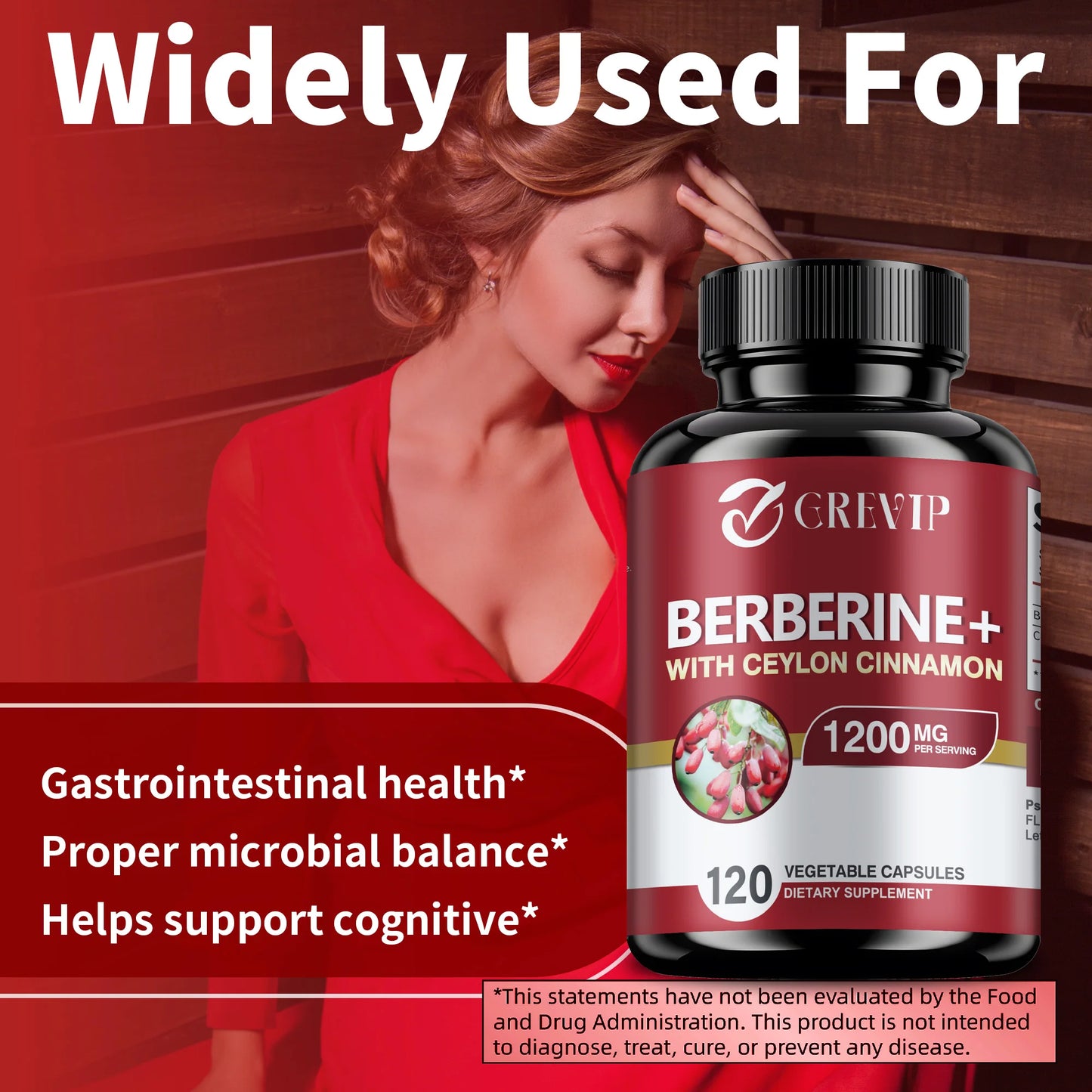 Patapata Berberine + Ceylon Cinnamon – Metabolism Support & Antioxidant Formula | 120 Vegan Capsules for Gut & Glucose Health