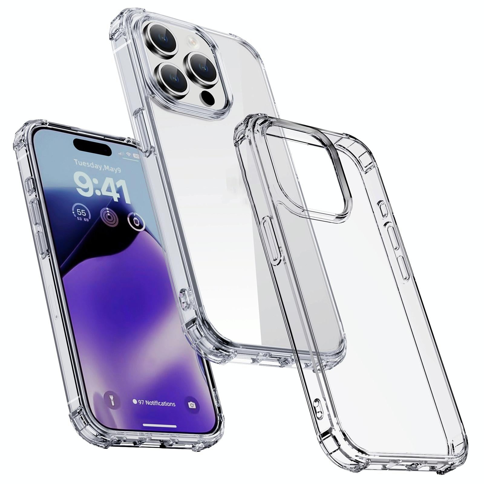 NNEIDS Crystal Clear Shockproof Phone Case For Iphone 15 By Ipaky-0