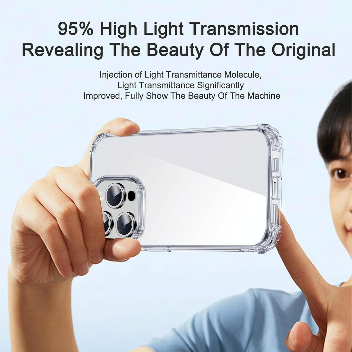 NNEIDS Crystal Clear Shockproof Phone Case For Iphone 15 By Ipaky-4