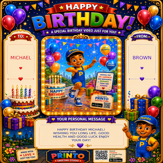 Printo Standard Personalized Video Greeting