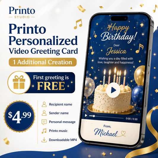 Printo Personalized Video Greeting Card – 1 Additional Creation