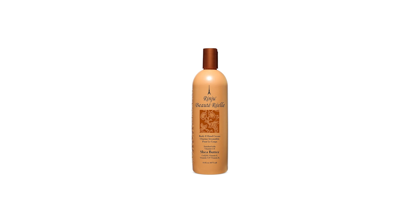 Patapata# Rinju Beaute Reelle Hand and Body Lotion with Shea Butter – 16 oz (Deep Moisture • Vitamin Infused • Luxurious Scent)