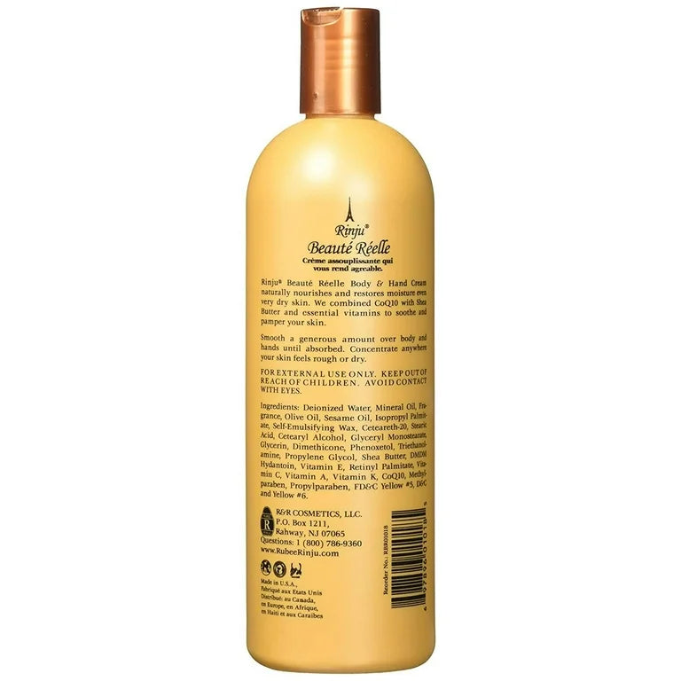 Patapata# Rinju Beaute Reelle Hand and Body Lotion with Shea Butter – 16 oz (Deep Moisture • Vitamin Infused • Luxurious Scent)