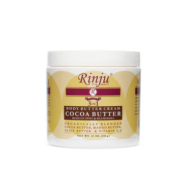 Patapata# Rinju Total Beauty 3-in-1 Body Butter Cream – Cocoa Butter Moisturizer (12 oz)