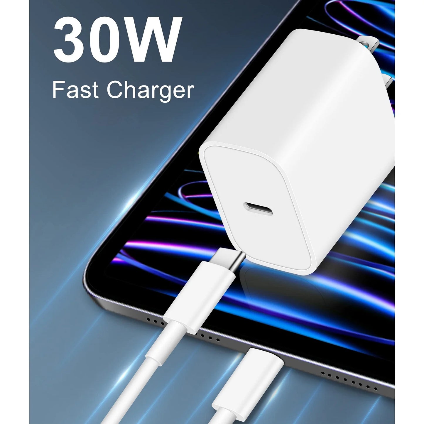 Patapata# ! PD 30W Fast Charging Type USB C  Charger with C to C Cable Set for iPhone 15 and Samsung Android Phone--3 Pack