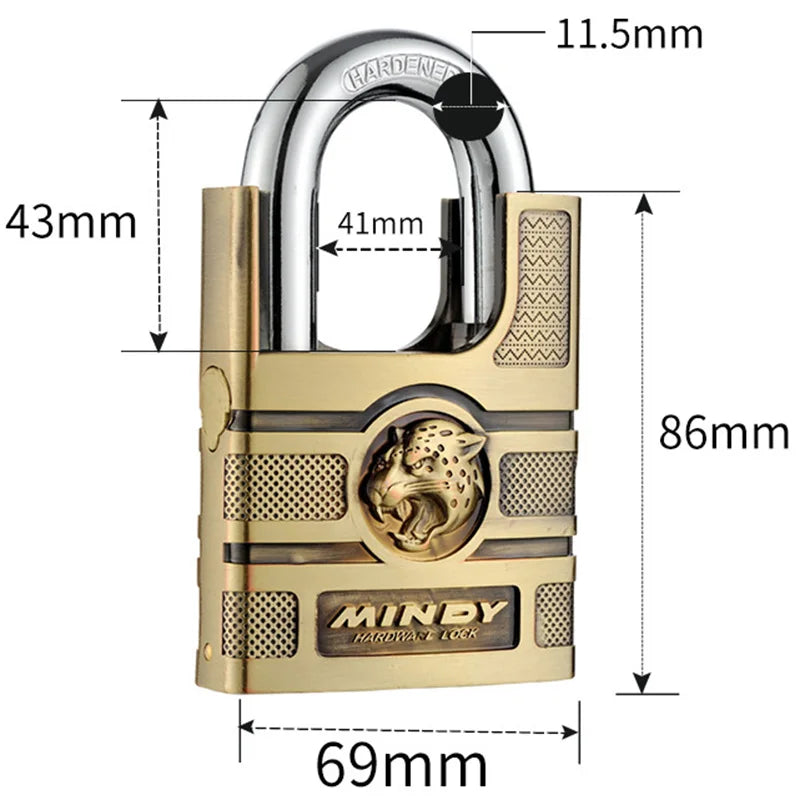 Patapata# ! High Quality Padlock with Key, Classic Style Solid Dormitory Door Lock, Anti-theft Warehouse Iron Big Door Cabinet Outdoor Locks