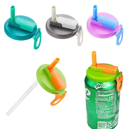 Patapata Cute Bear Straw Silicone Can Lid – Reusable Travel Cap for Soda & Juice Cans