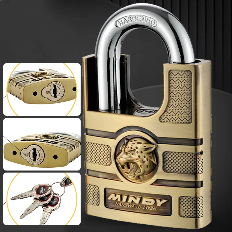 Patapata# ! High Quality Padlock with Key, Classic Style Solid Dormitory Door Lock, Anti-theft Warehouse Iron Big Door Cabinet Outdoor Locks