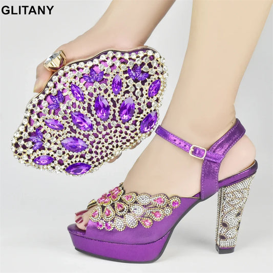 Patapata# ! Matching Shoes and Bag Set for Party Wedding Shoes Bride Italian Shoe and Bag Set for Party In Women Luxury Shoes Women Designer
