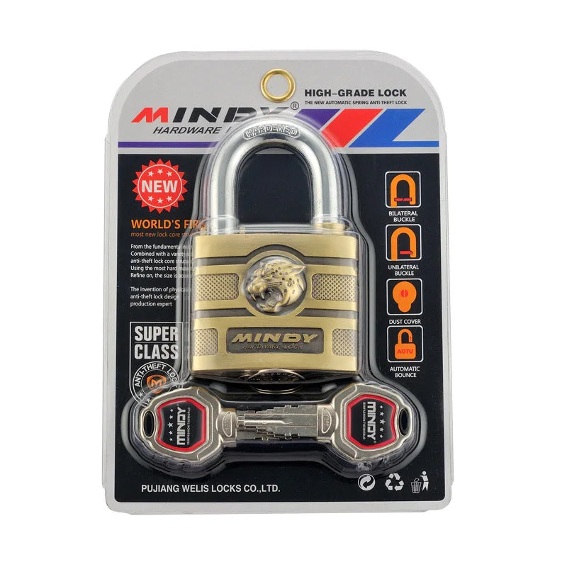 Patapata# ! High Quality Padlock with Key, Classic Style Solid Dormitory Door Lock, Anti-theft Warehouse Iron Big Door Cabinet Outdoor Locks