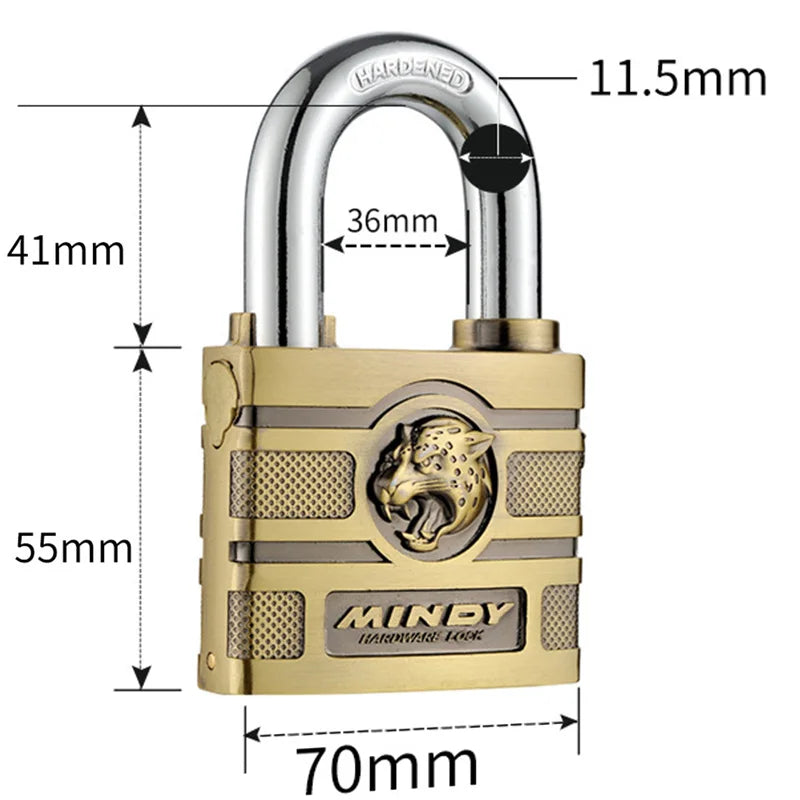 Patapata# ! High Quality Padlock with Key, Classic Style Solid Dormitory Door Lock, Anti-theft Warehouse Iron Big Door Cabinet Outdoor Locks