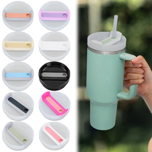 Patapata# ! Handle Straw Tumbler Flip Straw Lid for 40 oz With Handle Fit 40oz for stanelys Mugs Cup Rotate 360 Degrees Cup Cover Accessorie