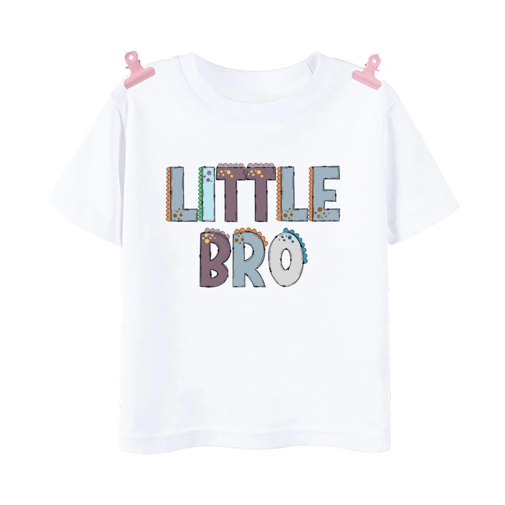 Patapata# ! Big Middle Little Brother Print Family Matching T-shirt Boys Sibling Shirt Child Summer Tee Clothes Kids Short Sleeve Outfit Top
