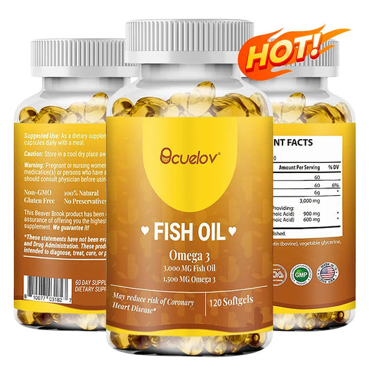 Patapata Omega-3 Fish Oil 3000mg – 120 Softgels for Heart, Brain & Joint Support