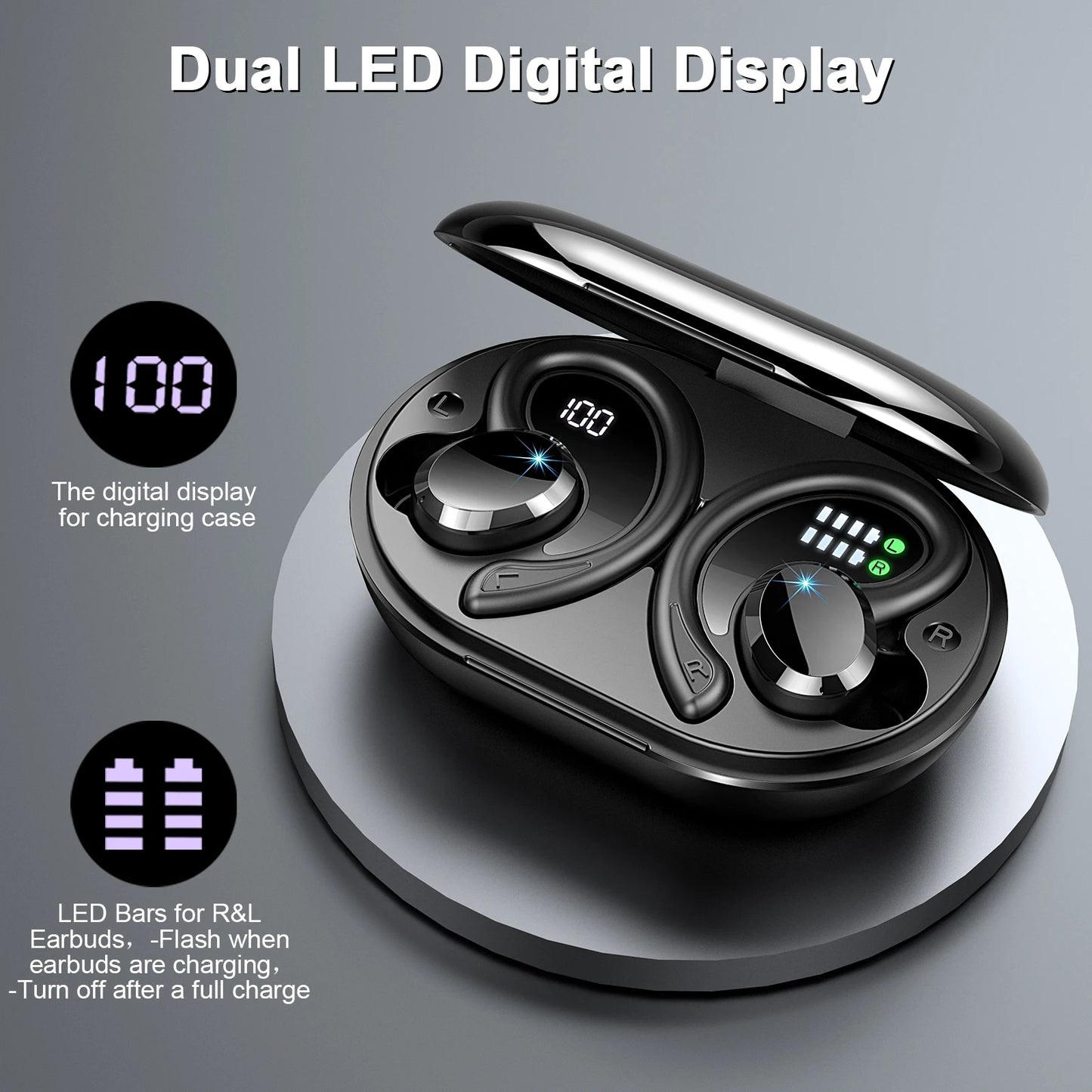 Patapata# ! Wireless Earbuds, Bluetooth 5.3 Earbuds Stereo Bass, in-Ear Noise Cancelling Mic, Earphones IP7 Waterproof Sports, 40H Playback.
