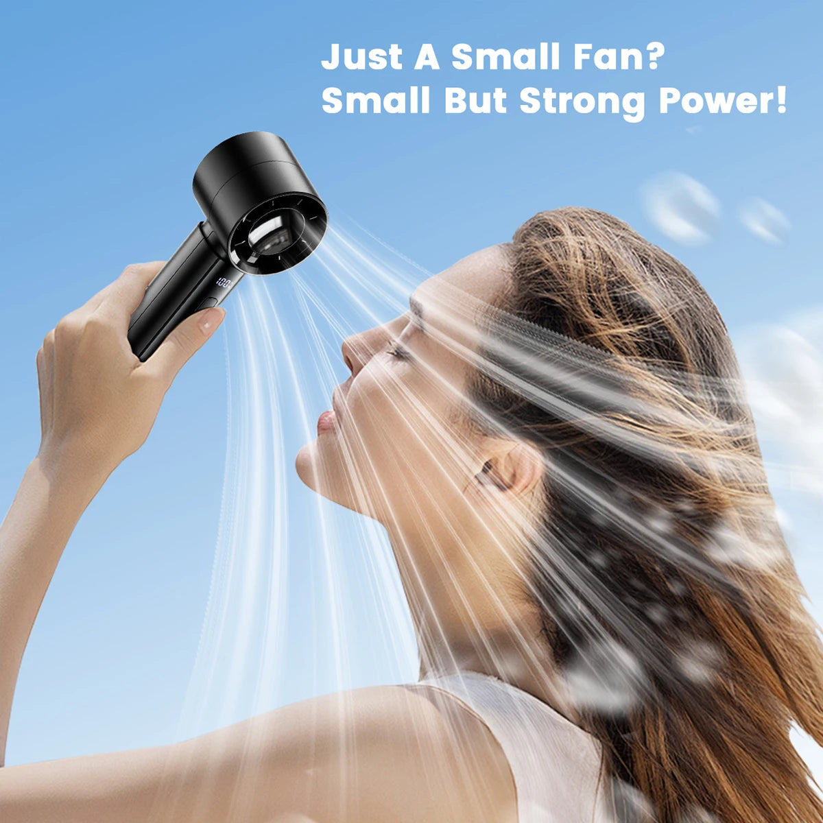 Patapata# ! Handheld Fan Speed 1-100 Adjustable 4000mAh Rechargeable Mini Fan With Digital Display Small Portable Fan For Outdoor
