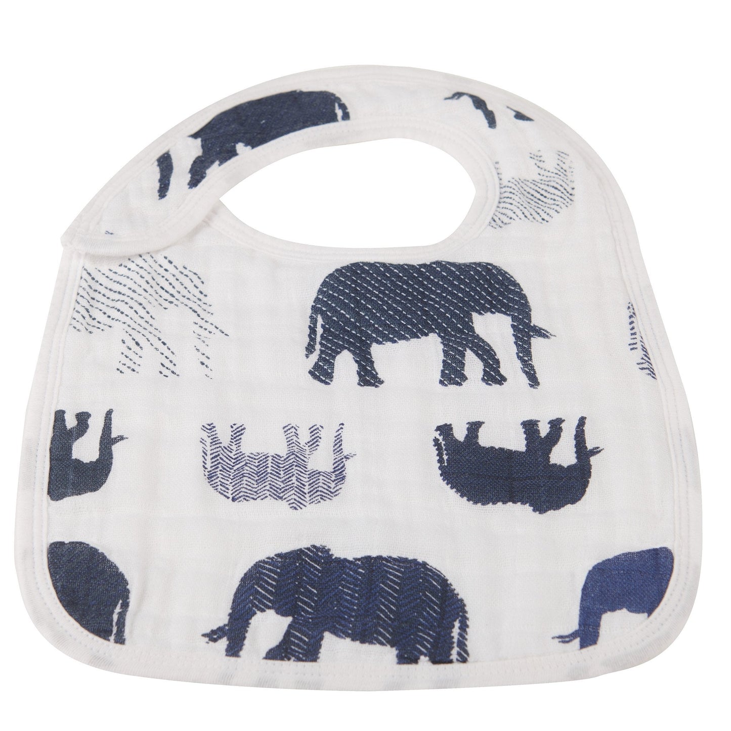 Patapata# n the Wild Elephant Cotton Muslin Snap Bibs 3PK