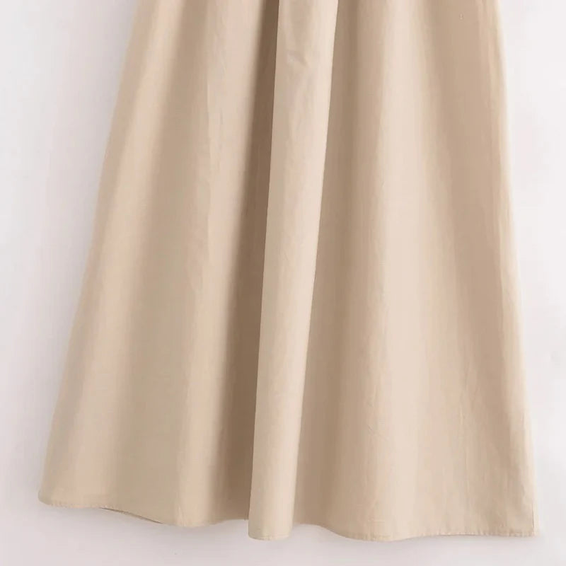 Patapata# ! TRAF Khaki Elegant Long Dresses 2025 Women's Spring Sleeveless Black Dresses Fashion Casual Party Y2k Dress Vestidos For Female