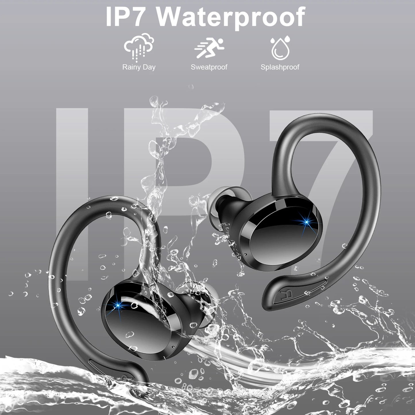 Patapata# ! Wireless Earbuds, Bluetooth 5.3 Earbuds Stereo Bass, in-Ear Noise Cancelling Mic, Earphones IP7 Waterproof Sports, 40H Playback.
