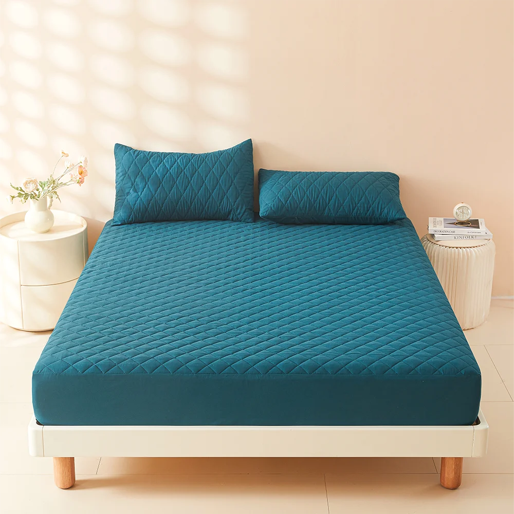 Patapata# ! 1pc 3D Air Fabric Thick Mattress Cover, 100% Waterproof Mattress Protector, Soft and Breathable Fitted Bed Sheet (No Pillowcase)