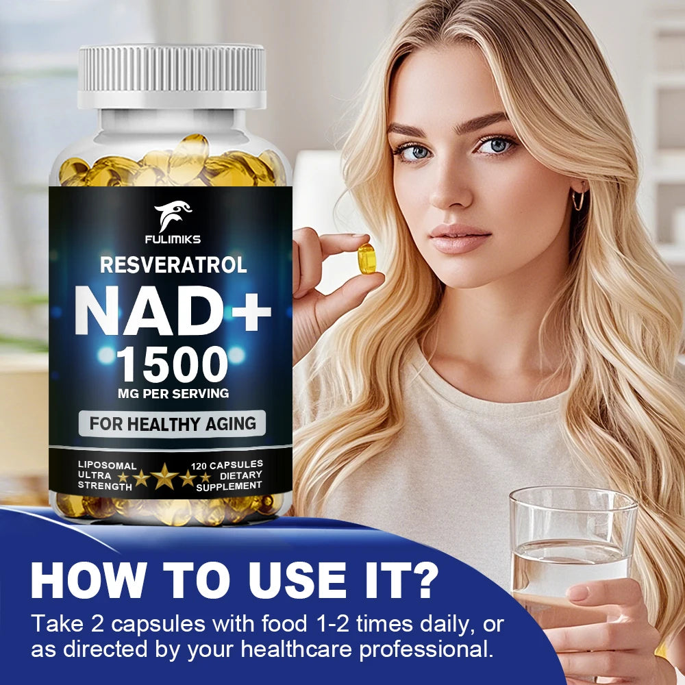 Patapata NAD+ & Resveratrol – Cellular Energy, Anti-Aging & Skin Renewal Formula | 120 Capsules