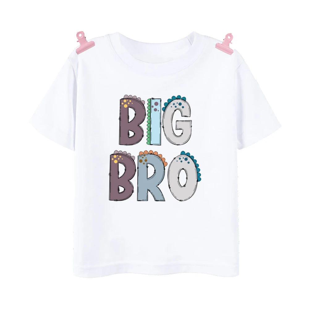 Patapata# ! Big Middle Little Brother Print Family Matching T-shirt Boys Sibling Shirt Child Summer Tee Clothes Kids Short Sleeve Outfit Top
