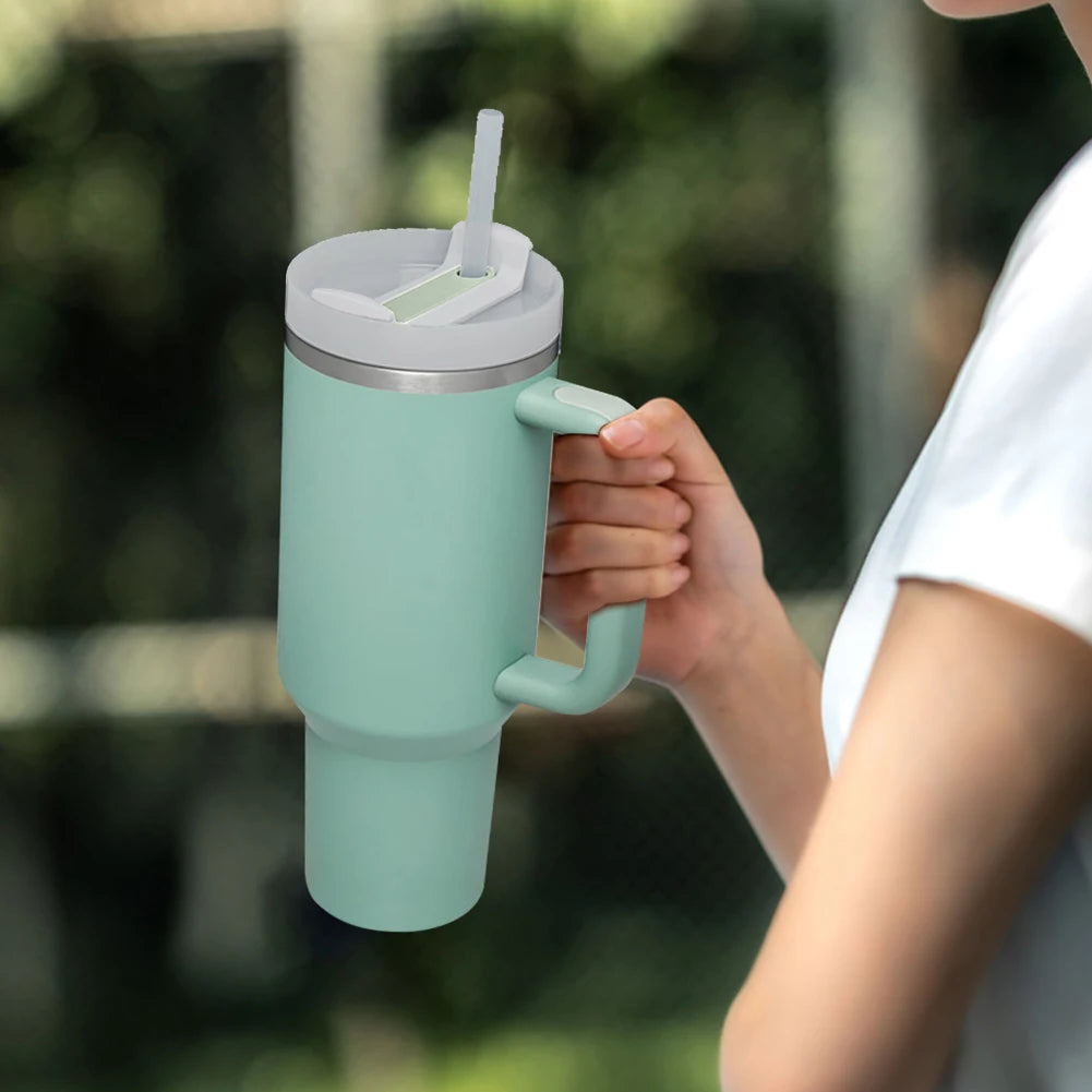Patapata# ! Handle Straw Tumbler Flip Straw Lid for 40 oz With Handle Fit 40oz for stanelys Mugs Cup Rotate 360 Degrees Cup Cover Accessorie