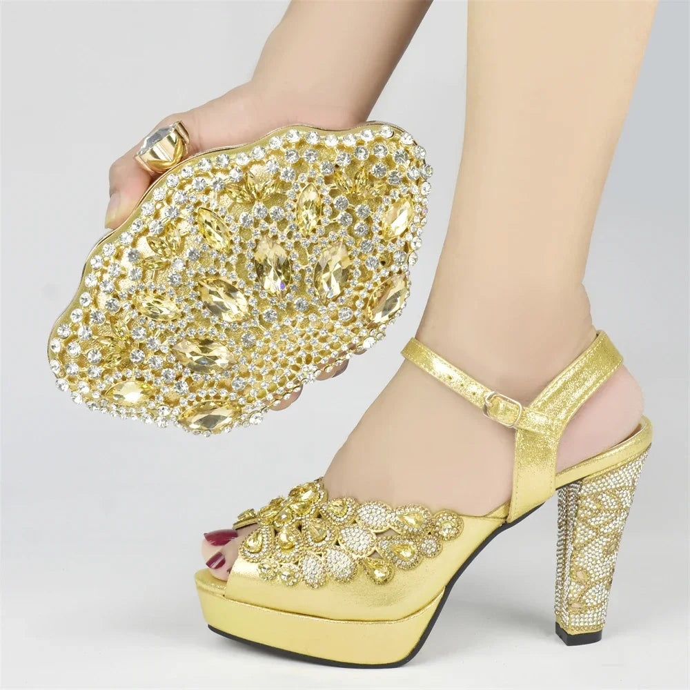 Patapata# ! Matching Shoes and Bag Set for Party Wedding Shoes Bride Italian Shoe and Bag Set for Party In Women Luxury Shoes Women Designer