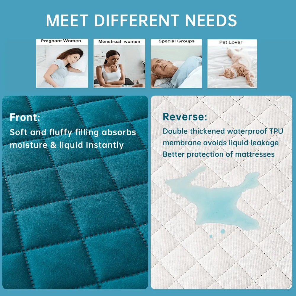 Patapata# ! 1pc 3D Air Fabric Thick Mattress Cover, 100% Waterproof Mattress Protector, Soft and Breathable Fitted Bed Sheet (No Pillowcase)